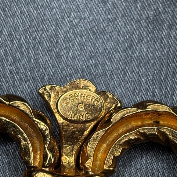 Kenneth Jay Lane Gold Ornate Necklace - Picture 3 of 4